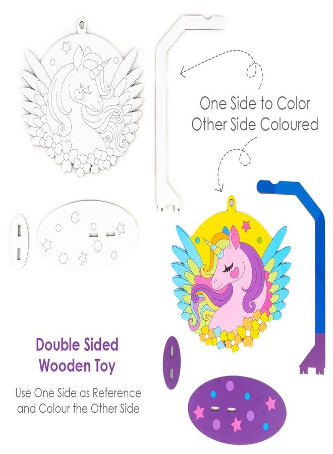 تويز بوكس مجموعة أدوات الرسم والتلوين ثلاثية الأبعاد على شكل وحيد القرن من تويز بوكس، مصنوعة من الخشب، مناسبة للأطفال من عمر 4 إلى 9 سنوات، مثالية لحفلات وحيد القرن، للتلوين والتجميع والاستمتاع! - Image 3